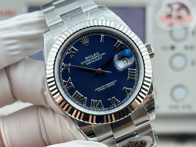 WKD Factory Rolex Datejust 3235 Movement 41mm 126331 Roman Numerals Markers Dark Blue Face Oyster Band Watch
